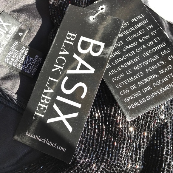 Basix Black Label Beaded Velvet Dress Gown 4 NWT - Picture 7 of 9